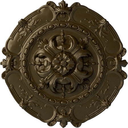 Ekena Millwork Southampton Ceiling Medallion, Hand-Painted Brass, 16 1/2"OD x 2 3/8"P CM16SOBRS